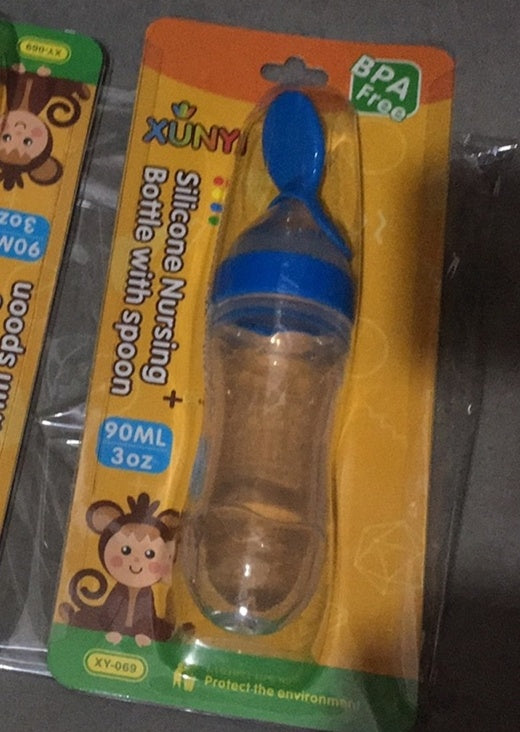 Silicone Feeding Bottle Spoon / Squeeze feeding spoon