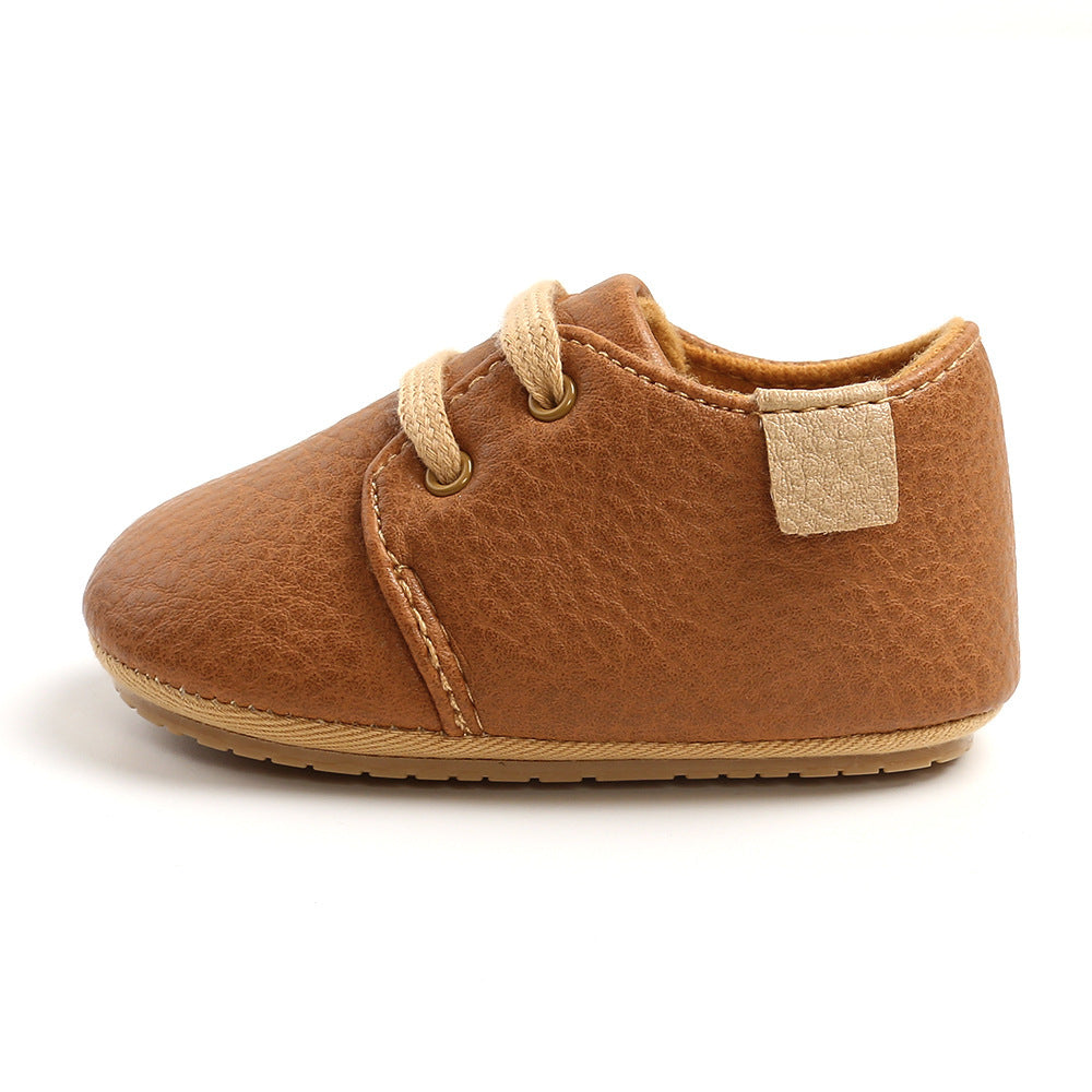 Luxury Soft Leather Baby Moccasins | Newborn & Toddler First Walker Shoes with Rubber Sole