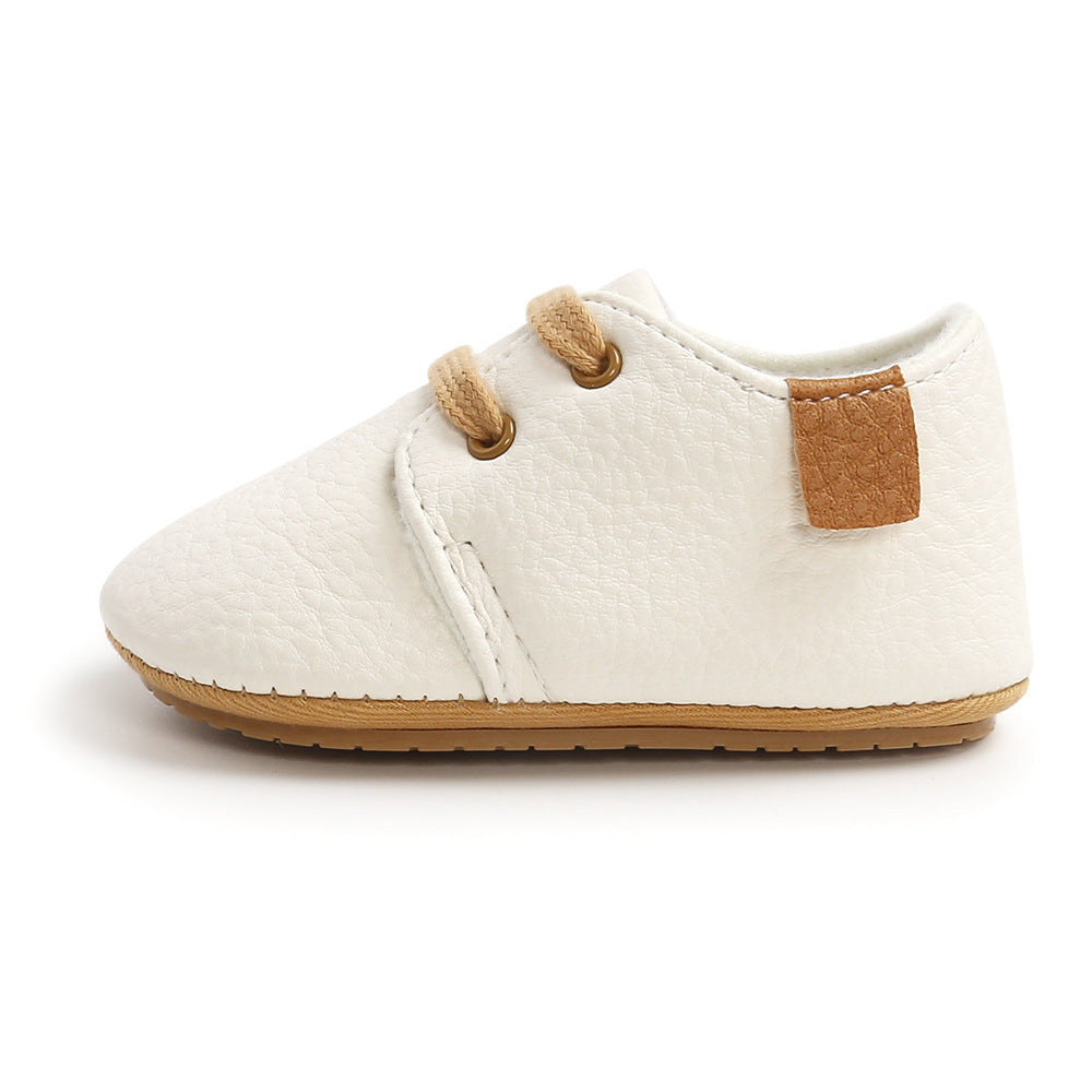 Luxury Soft Leather Baby Moccasins | Newborn & Toddler First Walker Shoes with Rubber Sole