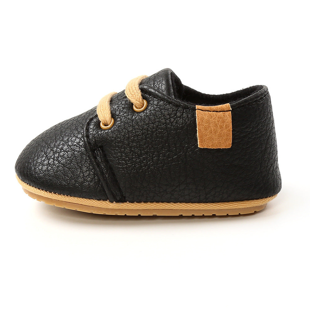 Luxury Soft Leather Baby Moccasins | Newborn & Toddler First Walker Shoes with Rubber Sole