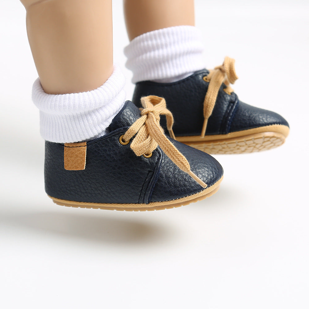 Luxury Soft Leather Baby Moccasins | Newborn & Toddler First Walker Shoes with Rubber Sole
