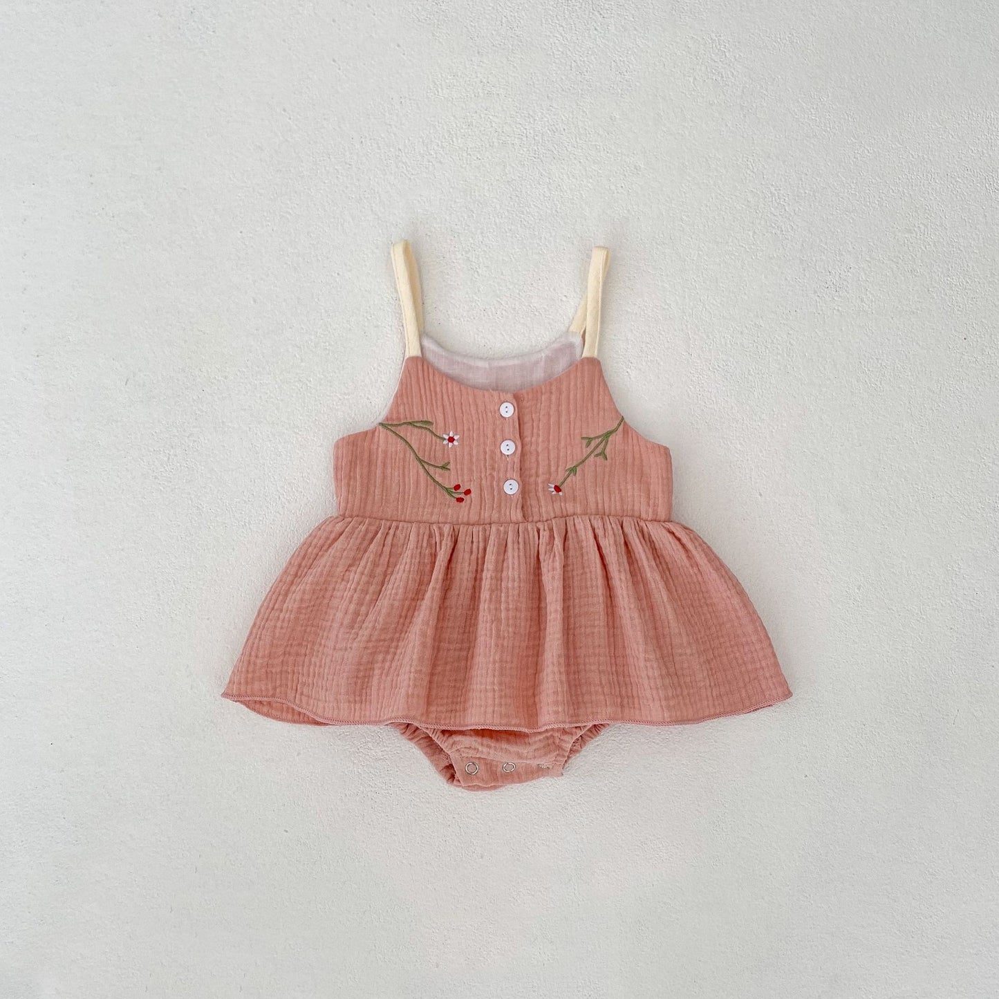 Personalized Princess Sling Romper | Embroidered Skirt Triangle Jumpsuit for Baby Girls