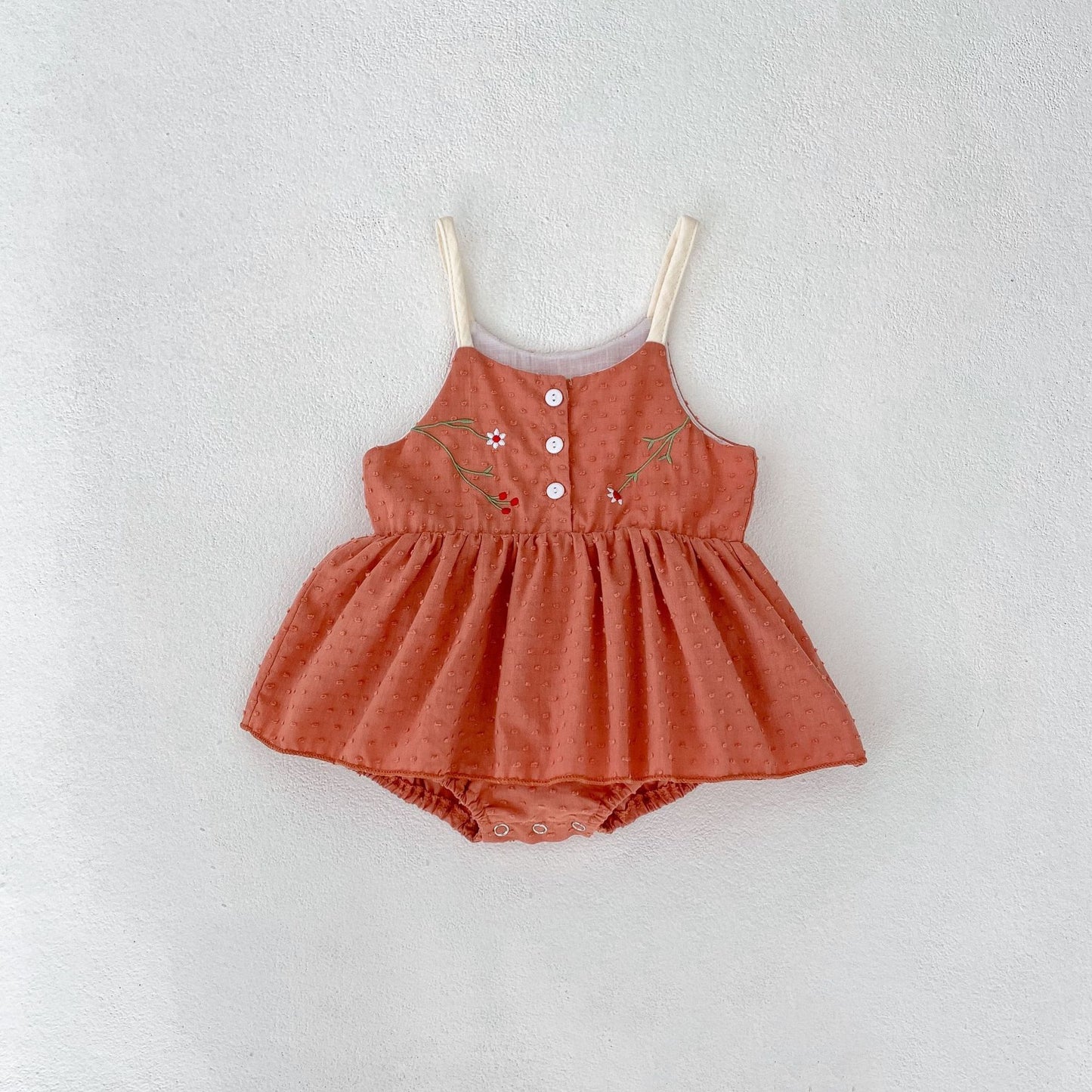 Personalized Princess Sling Romper | Embroidered Skirt Triangle Jumpsuit for Baby Girls