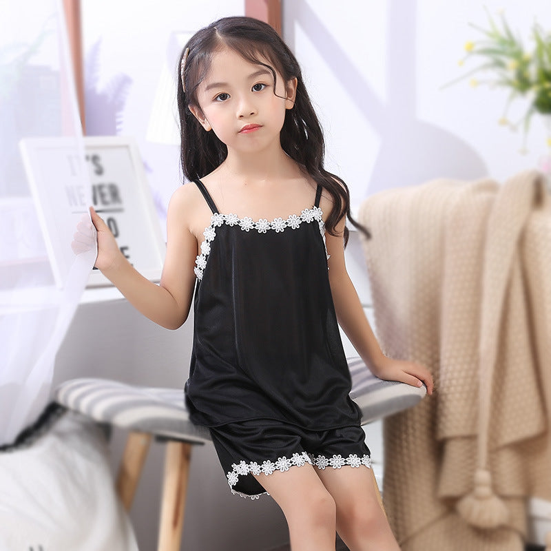 New Cute Girls' Sling Pajamas | Lightweight Summer Sleepwear for Kids