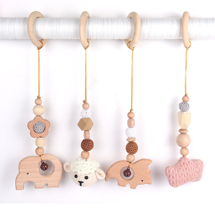 Beech Wood Animal Baby Rattle | Wooden Nursery Decor & Sensory Toy for Infants
