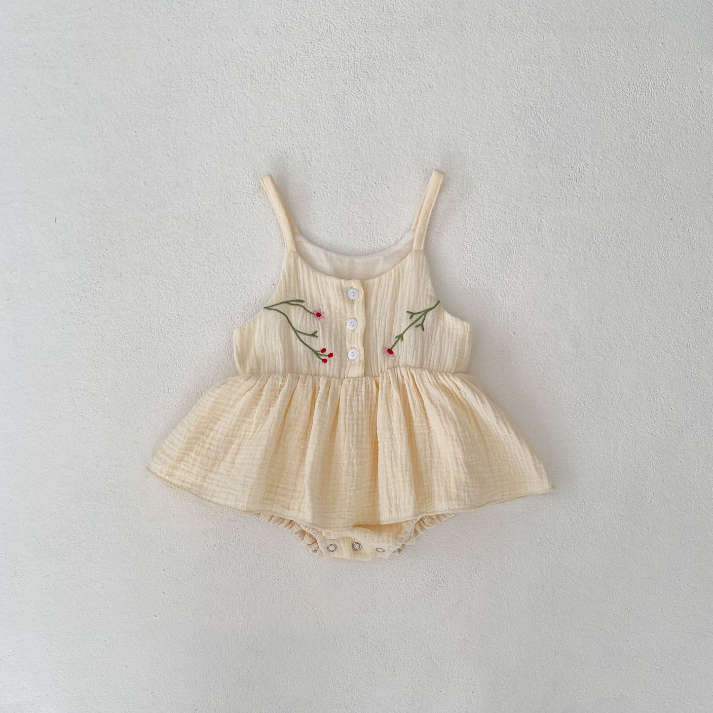 Personalized Princess Sling Romper | Embroidered Skirt Triangle Jumpsuit for Baby Girls