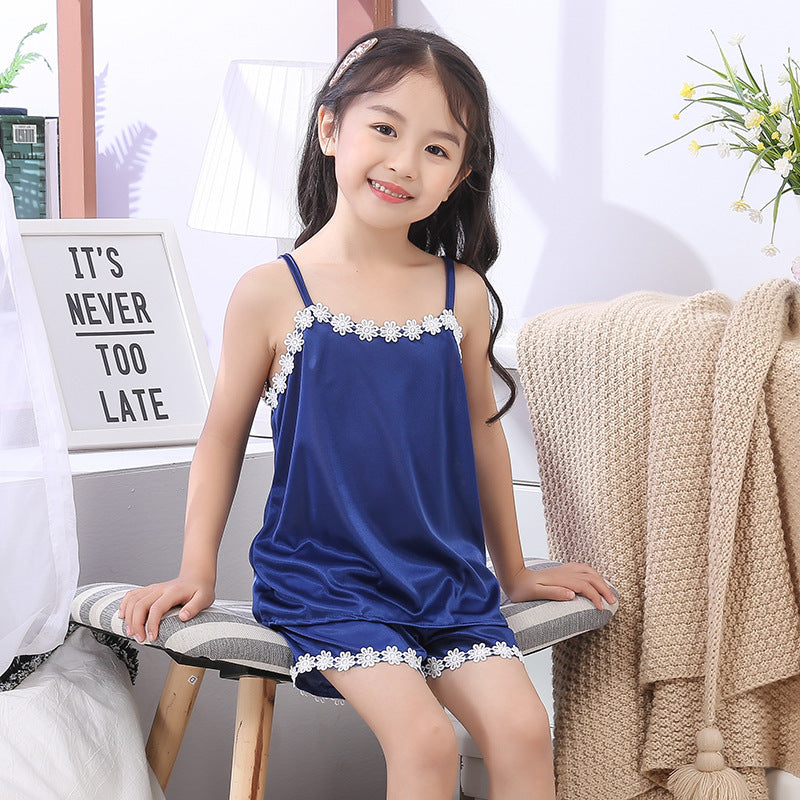 New Cute Girls' Sling Pajamas | Lightweight Summer Sleepwear for Kids