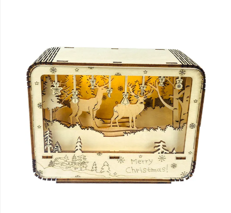 3D Wooden LED Christmas Puzzle Light