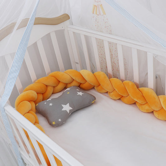 Soft Braided Crib Bumper – Infant Bed Safety Pillow & Nursery Decor