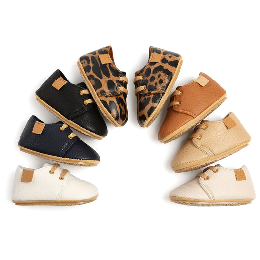 Luxury Soft Leather Baby Moccasins | Newborn & Toddler First Walker Shoes with Rubber Sole