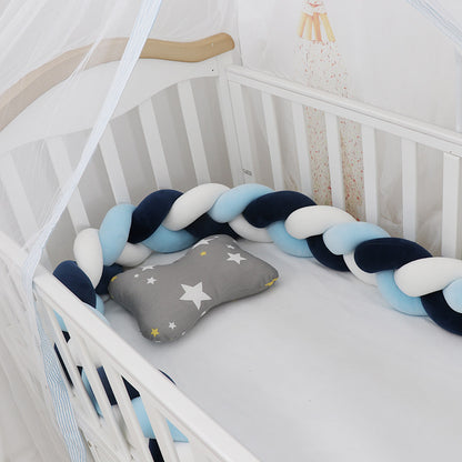 Soft Braided Crib Bumper – Infant Bed Safety Pillow & Nursery Decor