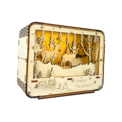 3D Wooden LED Christmas Puzzle Light