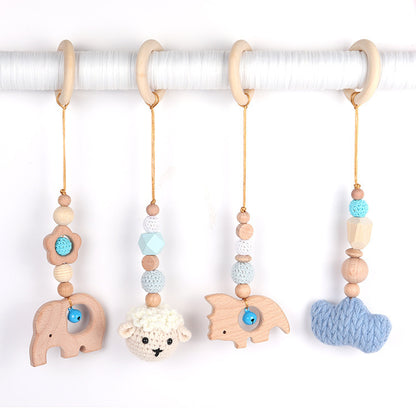 Beech Wood Animal Baby Rattle | Wooden Nursery Decor & Sensory Toy for Infants