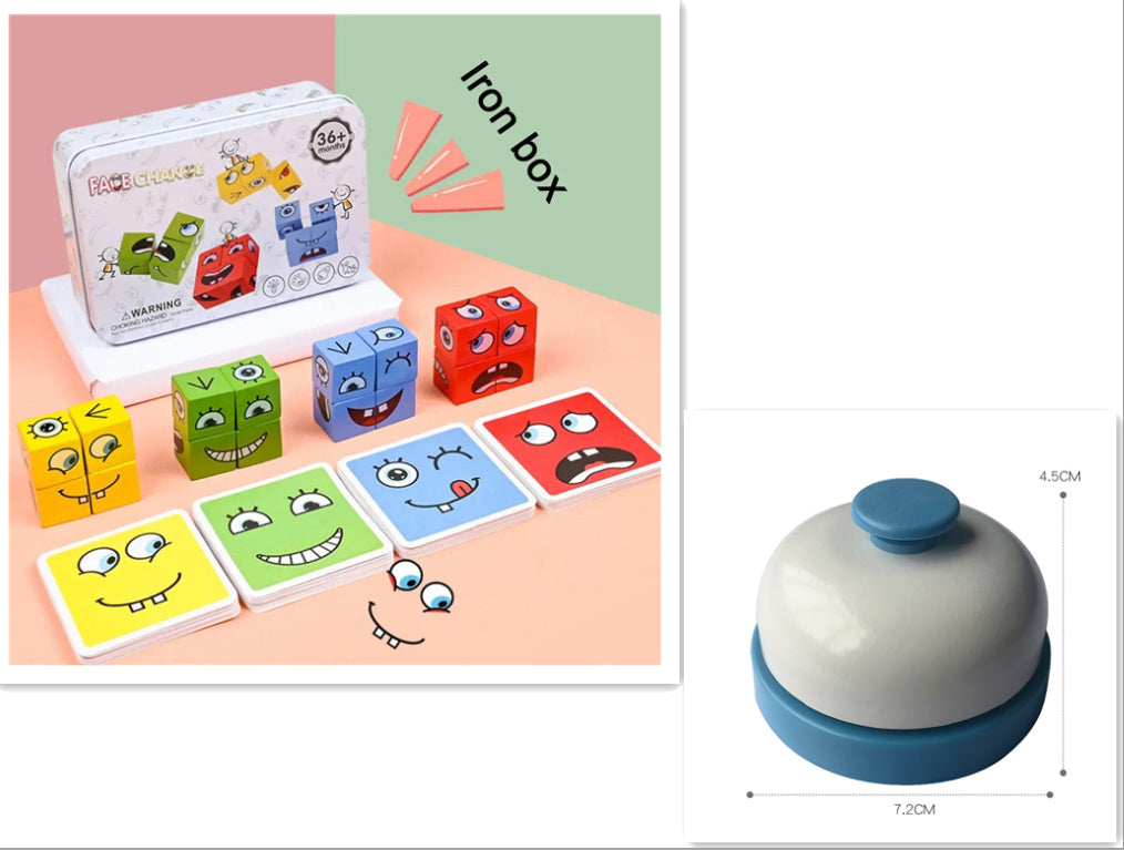 Wooden Expressions Matching Block Puzzle/ Emotion Recognition & Educational Brain Game
