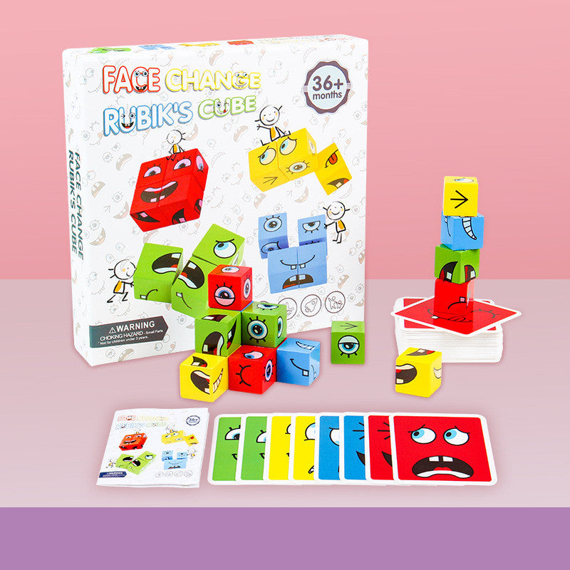 Wooden Expressions Matching Block Puzzle/ Emotion Recognition & Educational Brain Game