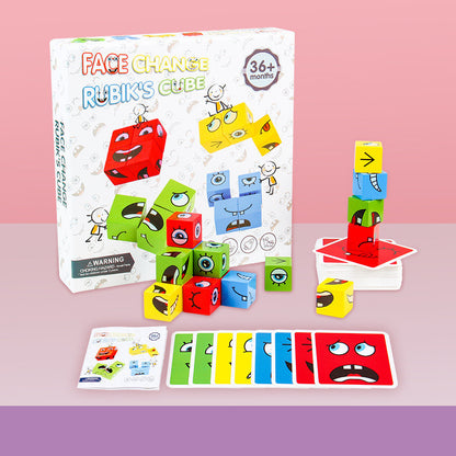 Wooden Expressions Matching Block Puzzle/ Emotion Recognition & Educational Brain Game