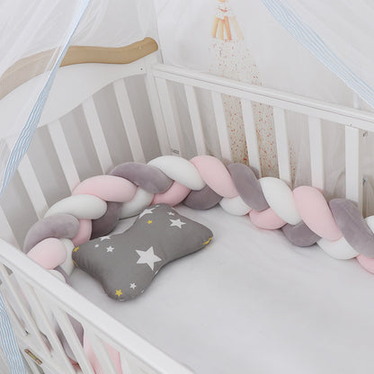 Soft Braided Crib Bumper – Infant Bed Safety Pillow & Nursery Decor