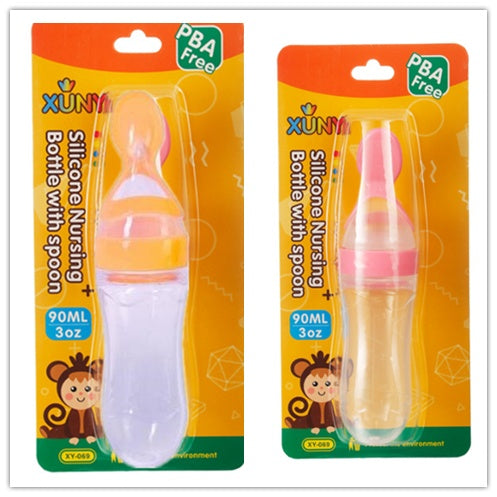 Silicone Feeding Bottle Spoon / Squeeze feeding spoon