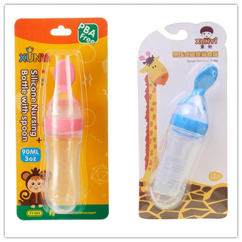 Silicone Feeding Bottle Spoon / Squeeze feeding spoon