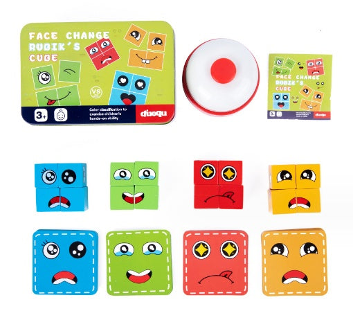 Wooden Expressions Matching Block Puzzle/ Emotion Recognition & Educational Brain Game
