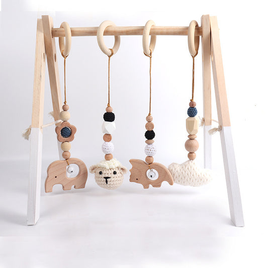 Beech Wood Animal Baby Rattle | Wooden Nursery Decor & Sensory Toy for Infants