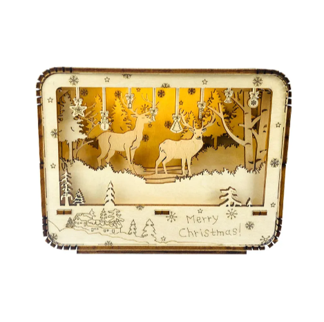 3D Wooden LED Christmas Puzzle Light