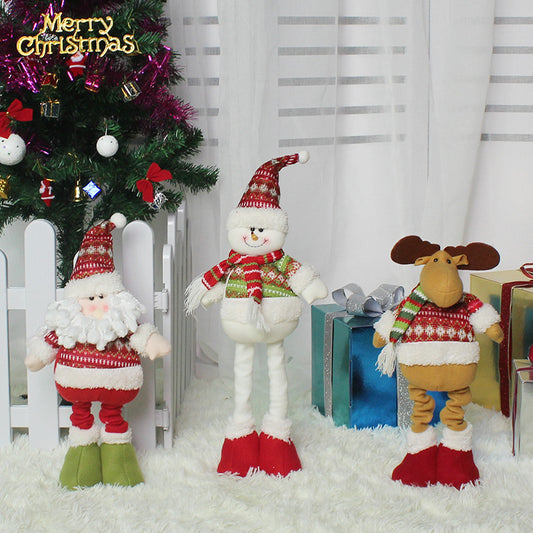 Stretchy-Leg Santa, Snowman & Reindeer Figure
