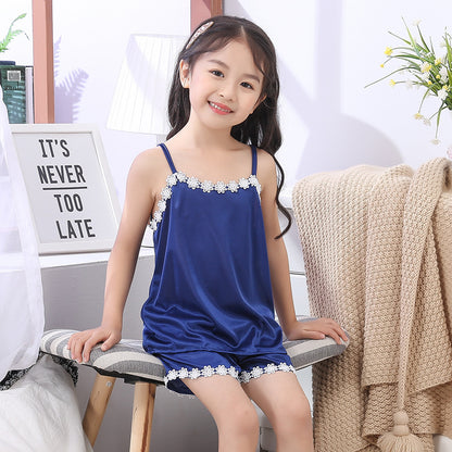 New Cute Girls' Sling Pajamas | Lightweight Summer Sleepwear for Kids
