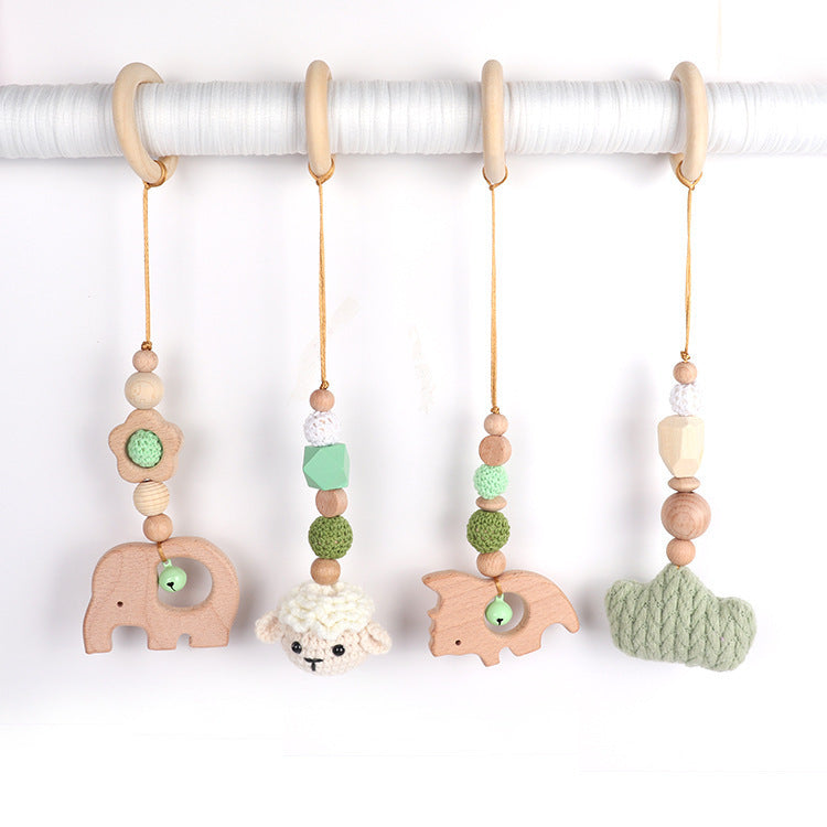 Beech Wood Animal Baby Rattle | Wooden Nursery Decor & Sensory Toy for Infants