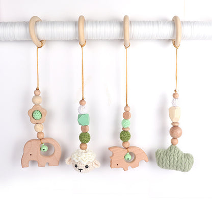 Beech Wood Animal Baby Rattle | Wooden Nursery Decor & Sensory Toy for Infants