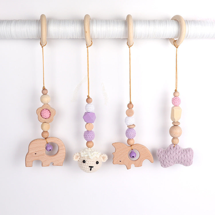 Beech Wood Animal Baby Rattle | Wooden Nursery Decor & Sensory Toy for Infants