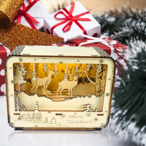 3D Wooden LED Christmas Puzzle Light