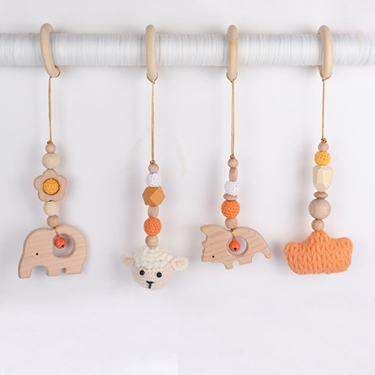 Beech Wood Animal Baby Rattle | Wooden Nursery Decor & Sensory Toy for Infants