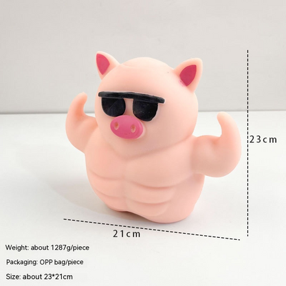 Muscle Piggy Squeeze Toy