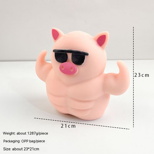 Muscle Piggy Squeeze Toy