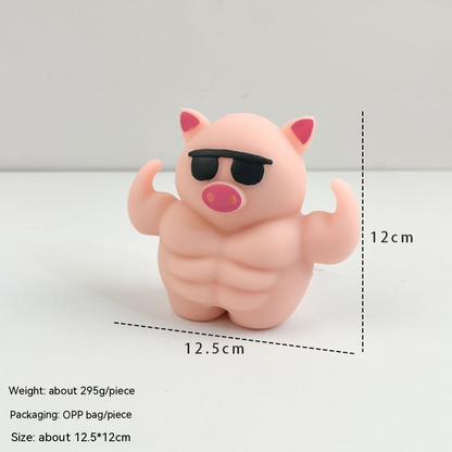 Muscle Piggy Squeeze Toy